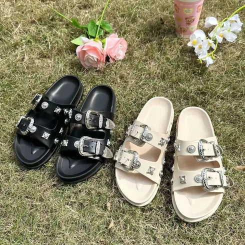 'Rosamund' Flat Open Toe Sandals - Celes Fashion